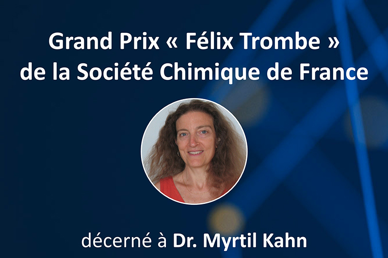Prix Félix Trombe 2026 de la SCF décerné à Dr. Myrtil Kahn